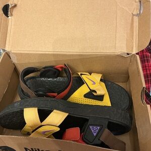 Nike Men's Sandals - Yellow, Black, and Red